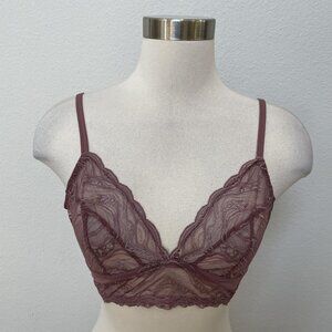 Calvin Klein Bralette Womens Medium Instinct Lace Sheer Unlined QF7925-210